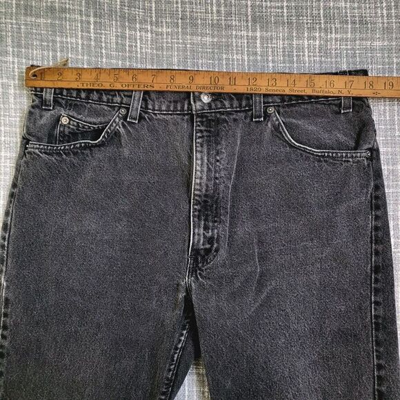 VTG Levi's 505 Jeans Orange Tab Regular Straight Faded Black Men's 38x30 SEE PIC - Picture 5 of 12